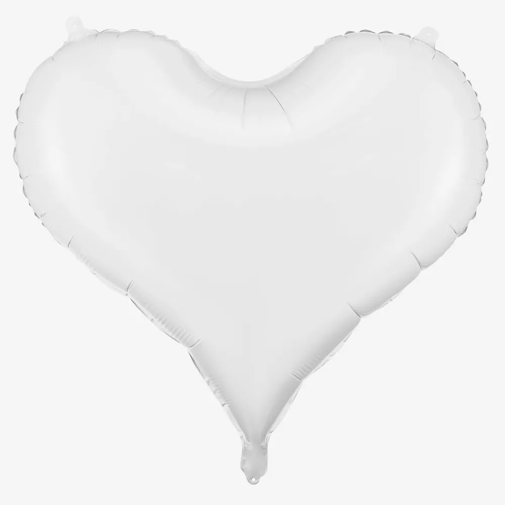 Store Party Deco White Satin Heart Balloon