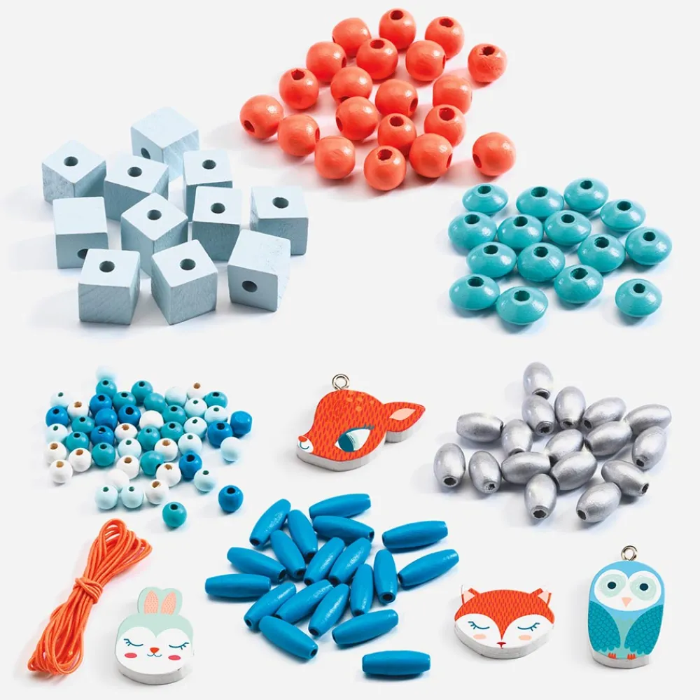 Shop Djeco Wooden Beads: Woodland Animals